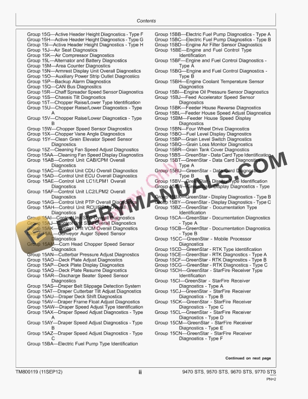 John Deere 9470 STS 9570 STS 9670 STS and 9770STS Combines Diagnostic Technical Manual TM800119 08MAY17 4