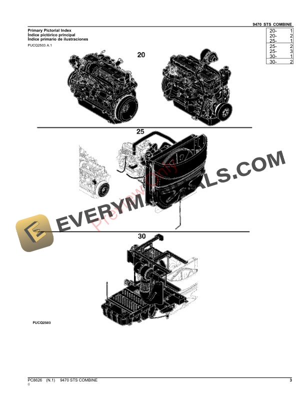 John Deere 9470 STS SELF-PROPELLED COMBINE Parts Catalog PC8626 12OCT23 4 John Deere 9470 STS SELF-PROPELLED COMBINE Parts Catalog PC8626 12OCT23-3