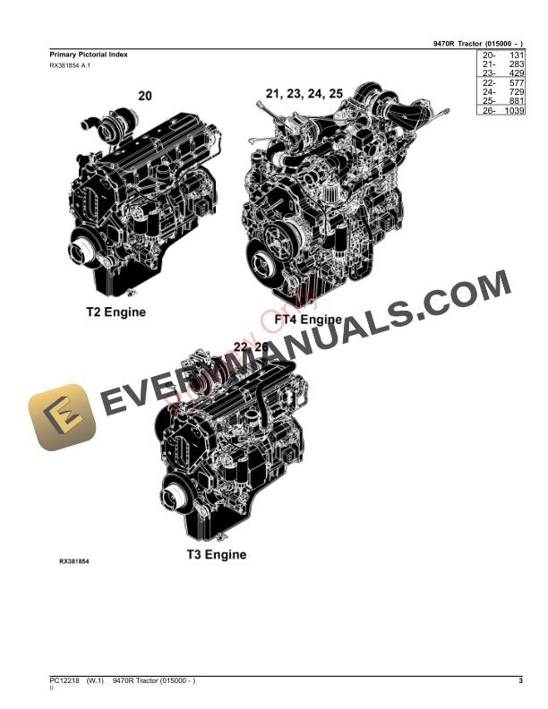 John Deere 9470R Tractor Parts Catalog PC12218 12NOV23-3