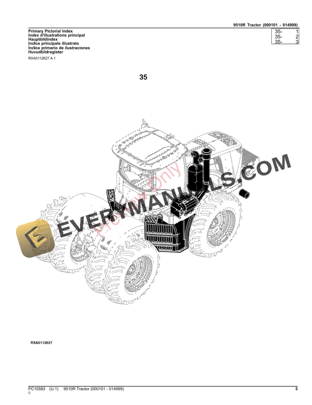 John Deere 9510R TRACTOR Parts Catalog PC10583 16NOV23 5