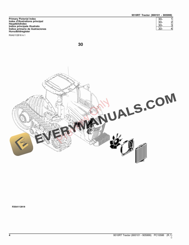 John Deere 9510RT TRACTOR Parts Catalog PC10586 16JUL23 4