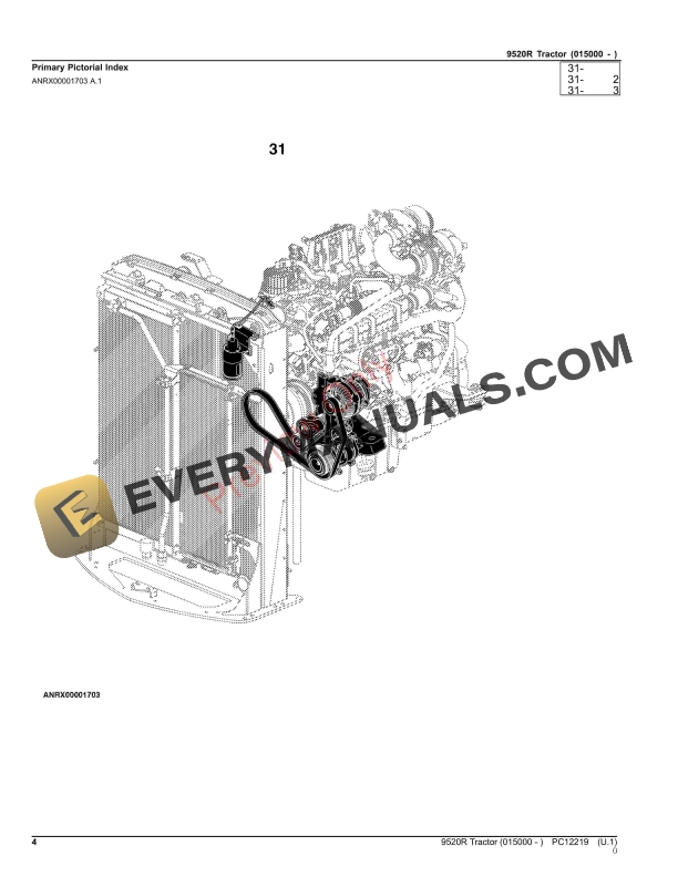 John Deere 9520R Tractor Parts Catalog PC12219 12NOV23-4