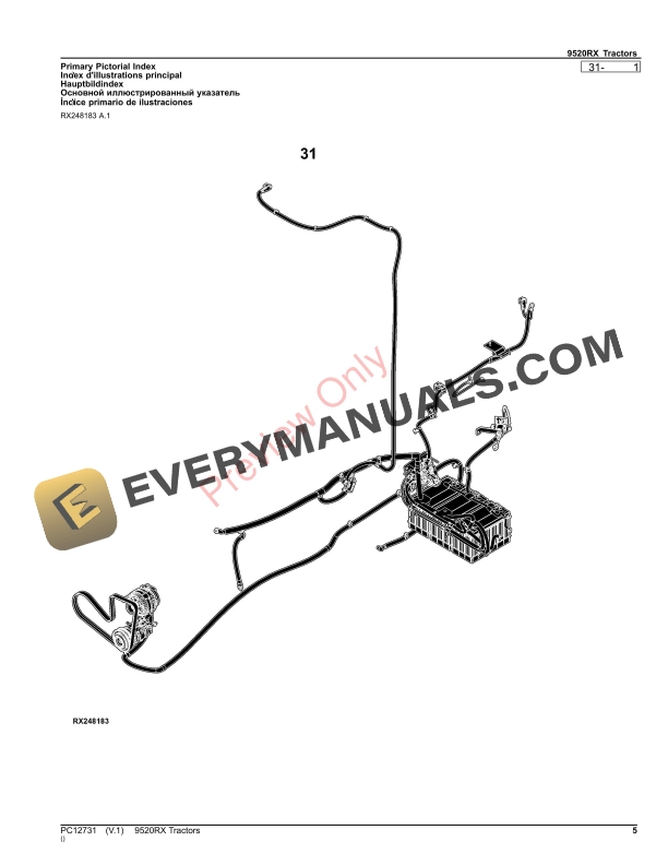 John Deere 9520RX Tractors Parts Catalog PC12731 09NOV23-5