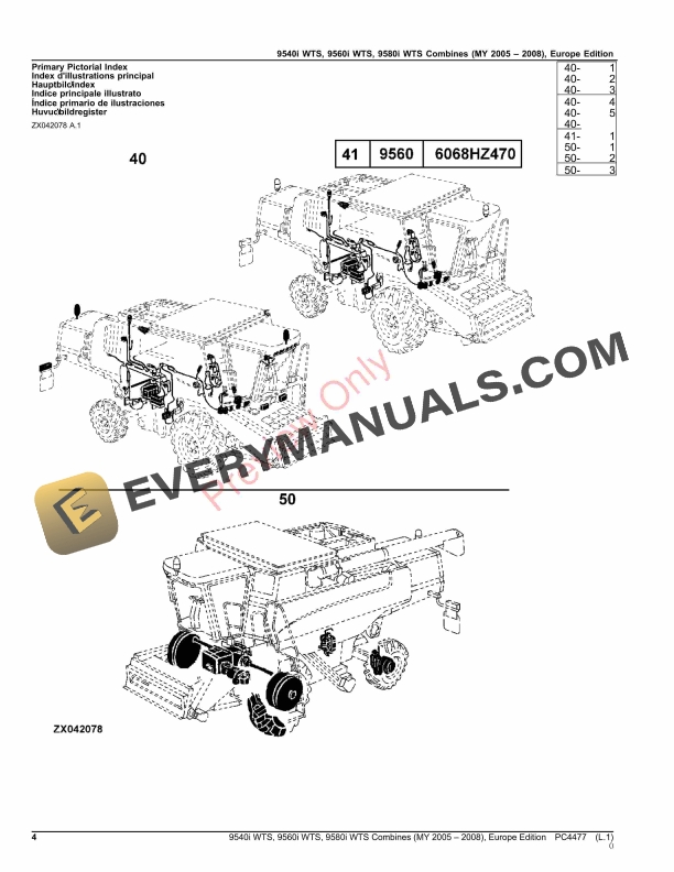 John Deere 9540I WTS, 9560I WTS, 9580I WTS COMBINES (080016- ) Parts Catalog PC4477 22OCT23-4