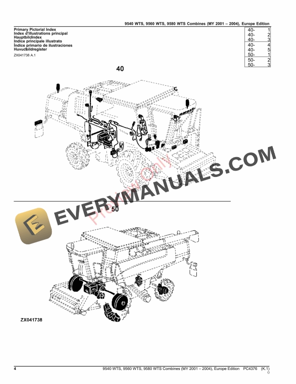 John Deere 9540WTS, 9560WTS, 9580WTS, Combines ( -080015) Parts Catalog PC4376 09OCT23-4
