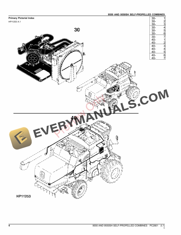 John Deere 9550 AND 9550SH SELF-PROPELLED COMBINE Parts Catalog PC2801 19OCT23-4