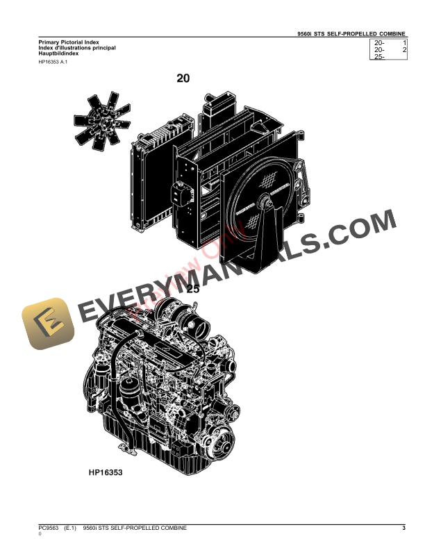 John Deere 9560I STS COMBINE Parts Catalog PC9563 03OCT23 4 John Deere 9560I STS COMBINE Parts Catalog PC9563 03OCT23-3