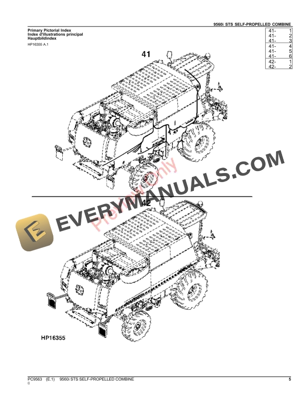 John Deere 9560I STS COMBINE Parts Catalog PC9563 03OCT23 6 John Deere 9560I STS COMBINE Parts Catalog PC9563 03OCT23-5