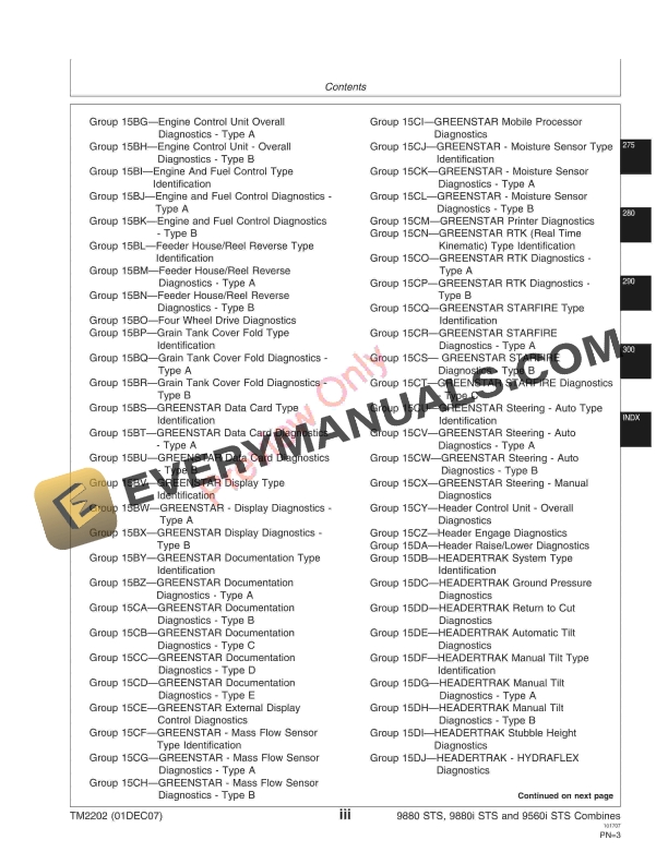 John Deere 9560i STS 9880 STS 9880i STS Combine Technical Manual TM2202 01DEC07 5