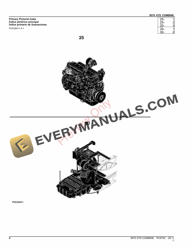 John Deere 9570 STS SELF-PROPELLED COMBINE Parts Catalog PC9752 16NOV23-4