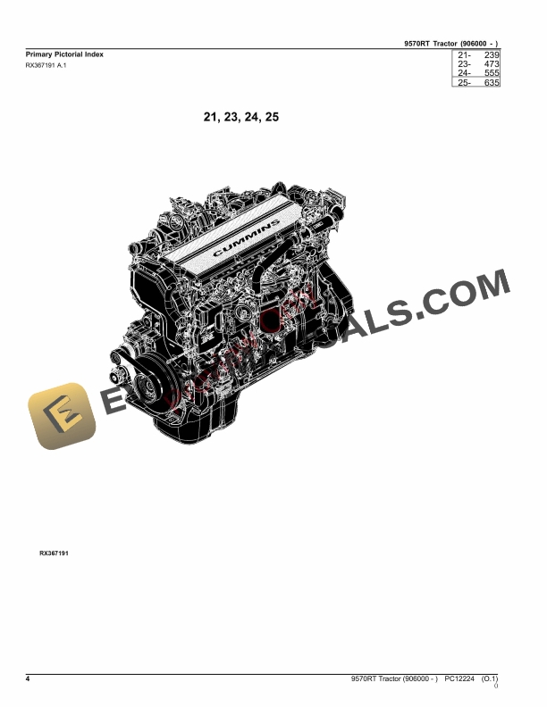 John Deere 9570RT Tractor Parts Catalog PC12224 28OCT23-4