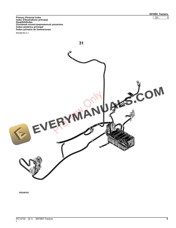 John Deere 9570RX Tractors Parts Catalog PC12732 06OCT23-5