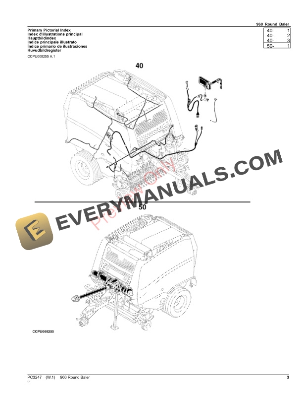 John Deere 960 Round Baler Parts Catalog PC3247 07NOV23-3