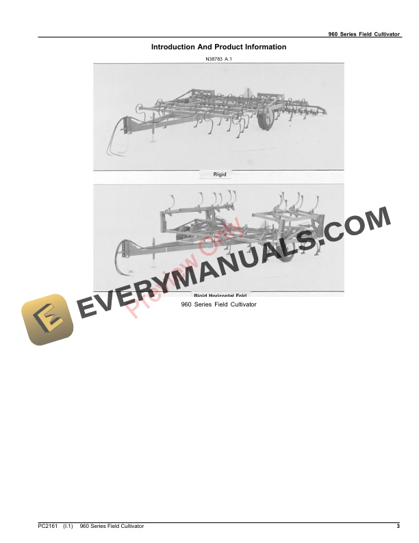 John Deere 960 Series Field Cultivator Parts Catalog PC2161 06AUG23-3