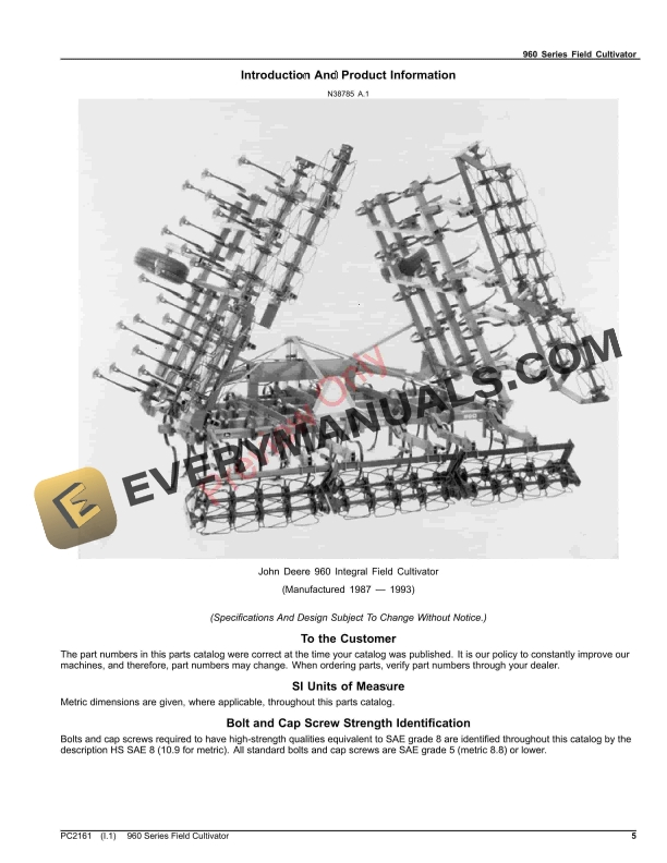 John Deere 960 Series Field Cultivator Parts Catalog PC2161 06AUG23-5