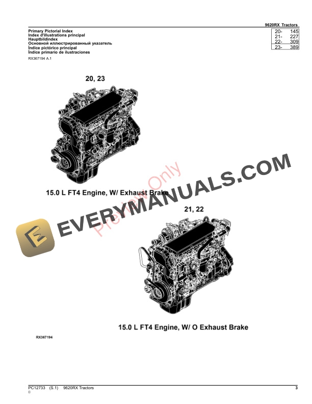 John Deere 9620RX Tractors Parts Catalog PC12733 23NOV23-3