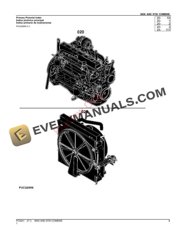 John Deere 9650 AND 9750 STS COMBINES (SOUTH AMERICAN) Parts Catalog PC9241 12OCT23-3