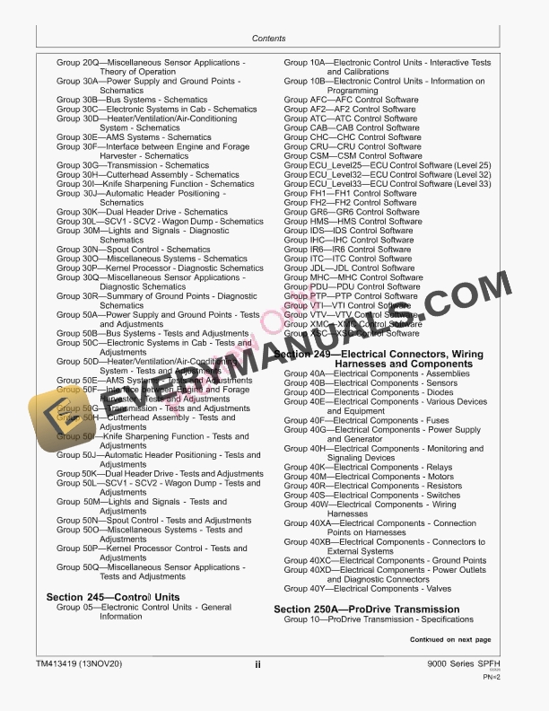 John Deere 9700 9800 and 9900 Self Propelled Forage Harvester 1Z0 620000 Diagnostic Technical Manual TM413419 13NOV20 4