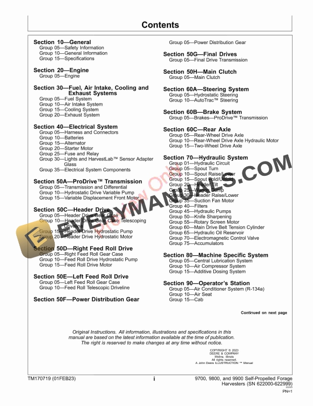 John Deere 9700 9800 and 9900 Self Propelled Forage Harvesters Technical Manual TM170719 01FEB23 5