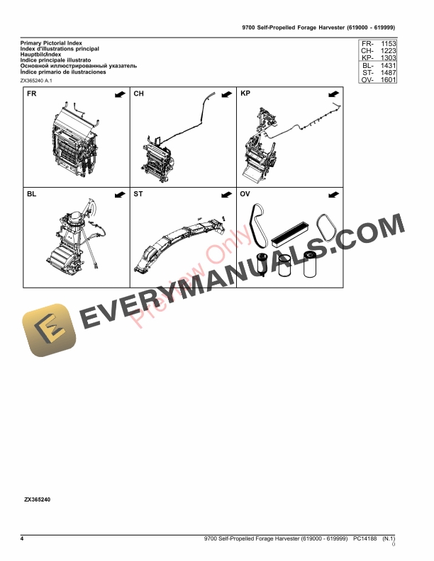 John Deere 9700 Self-Propelled Forage Harvester (619000 – 619999) Parts Catalog PC14188 23JUL23-4
