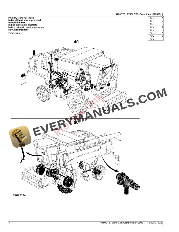 John Deere 9780CTS, 9780I CTS COMBINES (072800- ) Parts Catalog PC4389 26NOV23 5 John Deere 9780CTS, 9780I CTS COMBINES (072800- ) Parts Catalog PC4389 26NOV23-4