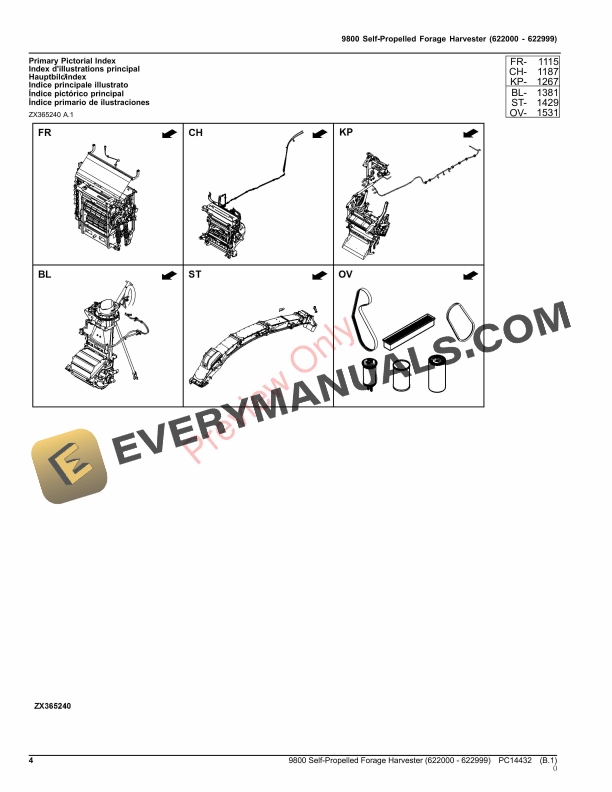 John Deere 9800 Self-Propelled Forage Harvester (622000 – 622999) Parts Catalog PC14432 24AUG23-4
