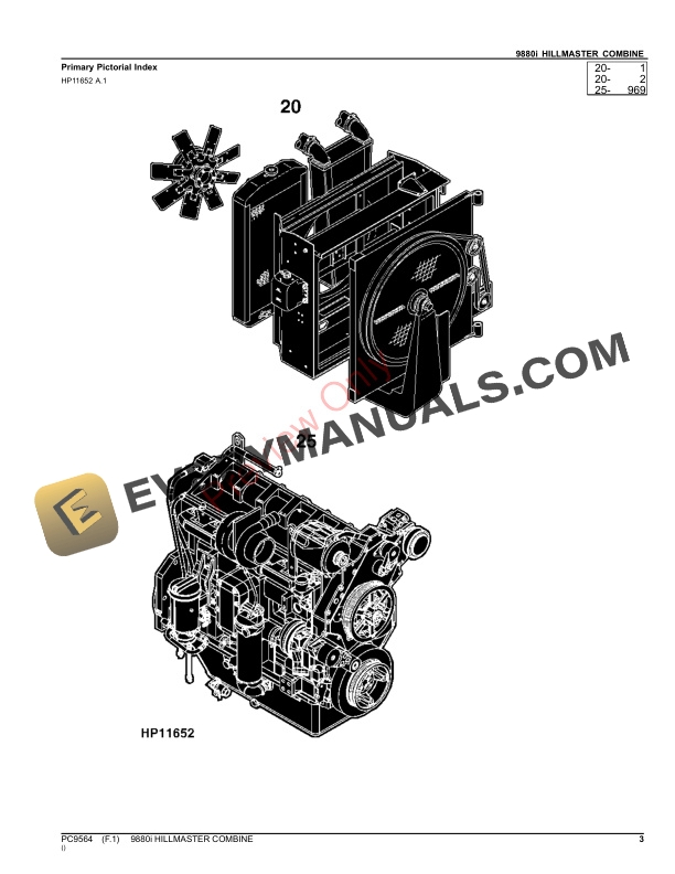 John Deere 9880I STS HILLMASTER COMBINE Parts Catalog PC9564 17OCT23-3