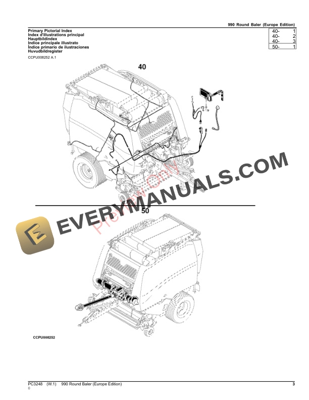 John Deere 990 Round Baler Parts Catalog PC3248 07NOV23-3