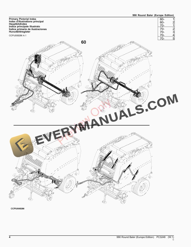 John Deere 990 Round Baler Parts Catalog PC3248 07NOV23-4