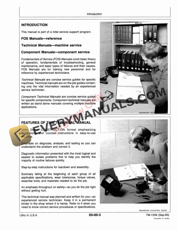 John Deere 9940 Cotton Picker Technical Manual TM1356 01SEP85 5