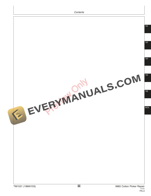 John Deere 9965 Cotton Pickers Technical Manual TM1531 19MAY03 5