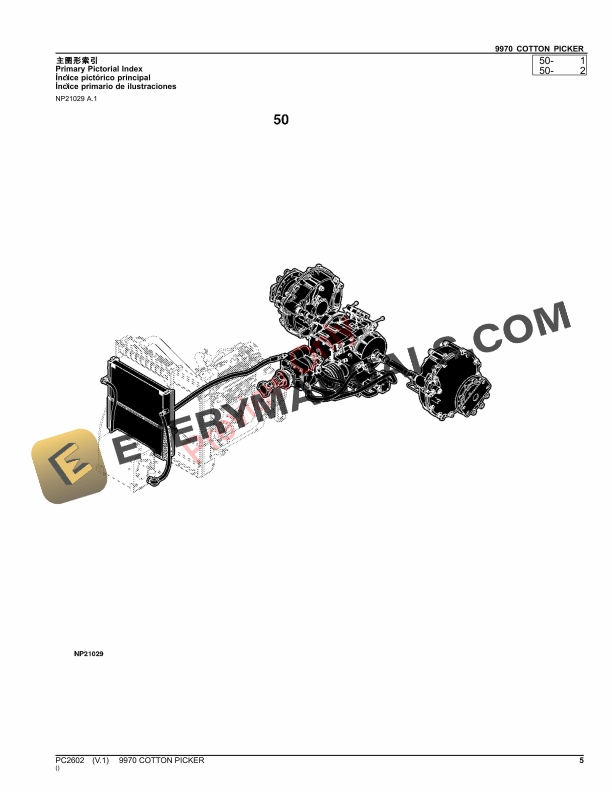 John Deere 9970 COTTON PICKER Parts Catalog PC2602 19OCT23-5