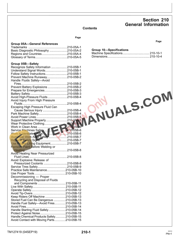 John Deere 9970 Cotton Pickers Technical Manual TM127419 04SEP19 5