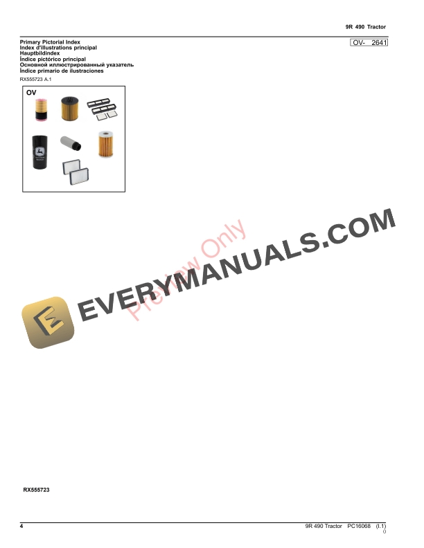 John Deere 9R 490 Tractor Parts Catalog PC16068 26NOV23-4