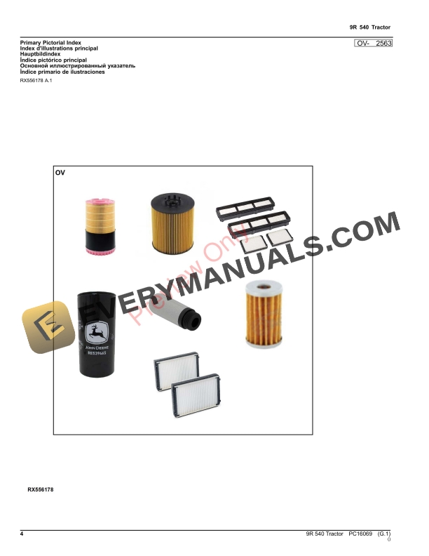 John Deere 9R 540 Tractor Parts Catalog PC16069 26NOV23-4