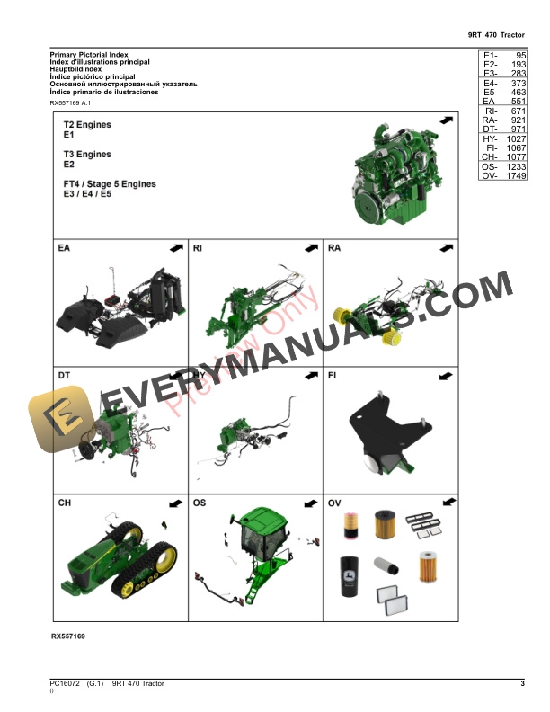 John Deere 9RT 470 Tractor Parts Catalog PC16072 26NOV23-3