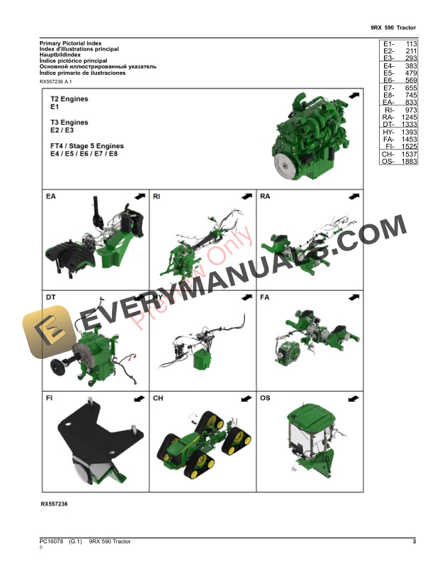 John Deere 9RX 590 Tractor Parts Catalog PC16078 26NOV23-3