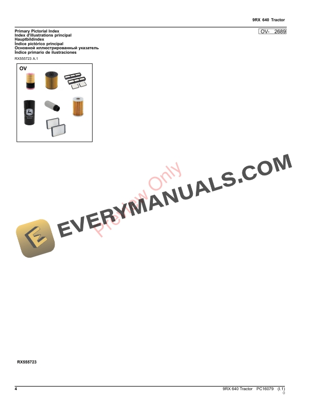 John Deere 9RX 640 Tractor Parts Catalog PC16079 26NOV23-4