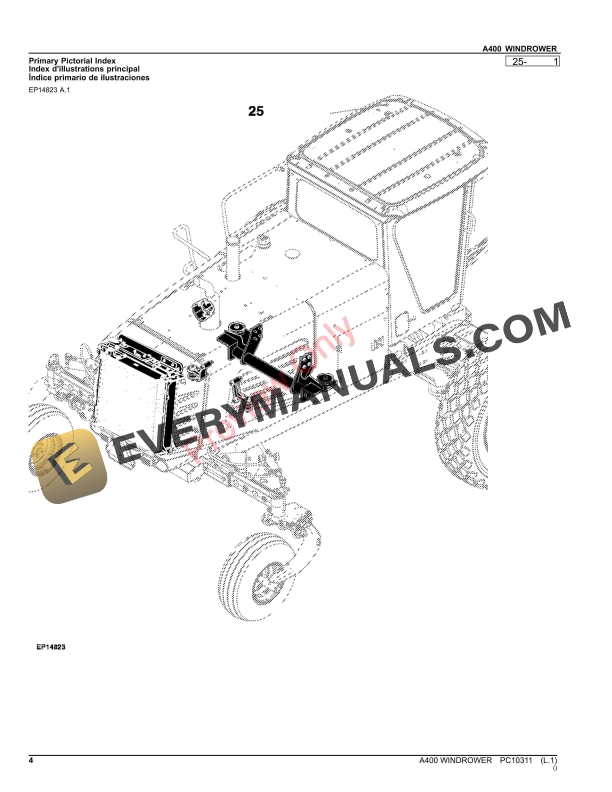 John Deere A400 WINDROWER Parts Catalog PC10311 03OCT23 4