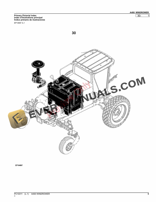 John Deere A400 WINDROWER Parts Catalog PC10311 03OCT23 5