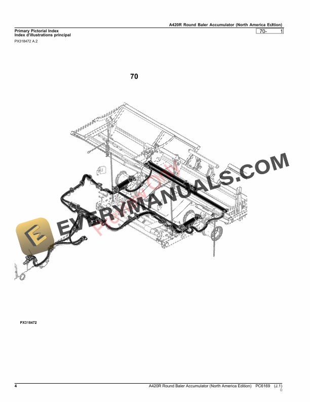 John Deere A420R Round Baler Accumulator Parts Catalog PC6169 14DEC21-4