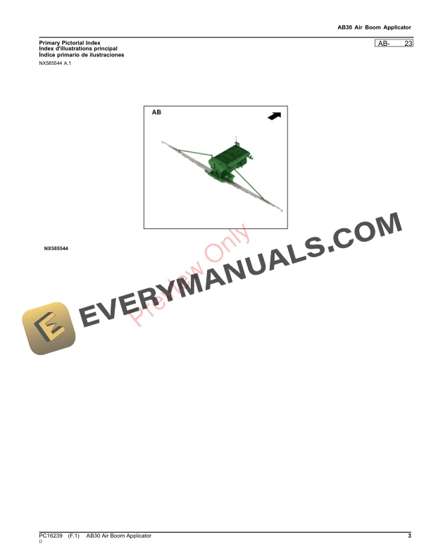 John Deere AB30 Air Boom Applicator Parts Catalog PC16239 21SEP23-3