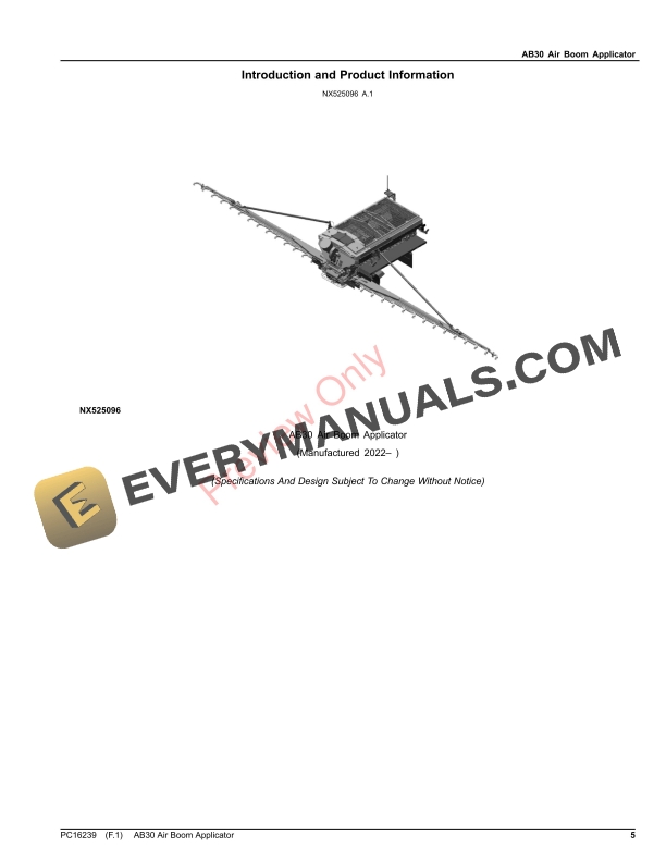 John Deere AB30 Air Boom Applicator Parts Catalog PC16239 21SEP23-5