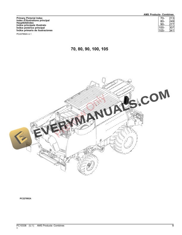 John Deere AMS Products - Combines Parts Catalog PC10338 24SEP23 6 John Deere AMS Products Combines Parts Catalog PC10338 24SEP23 5