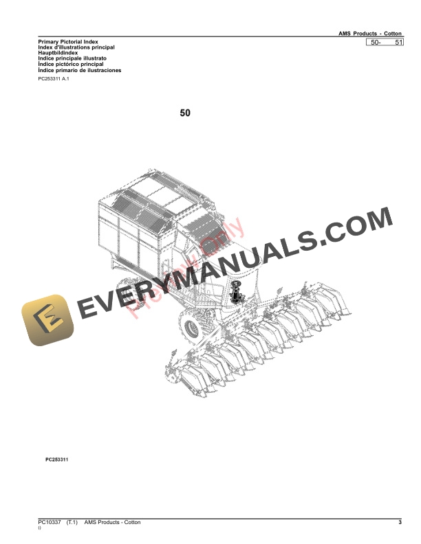John Deere AMS Products Cotton Parts Catalog PC10337 16NOV23 3