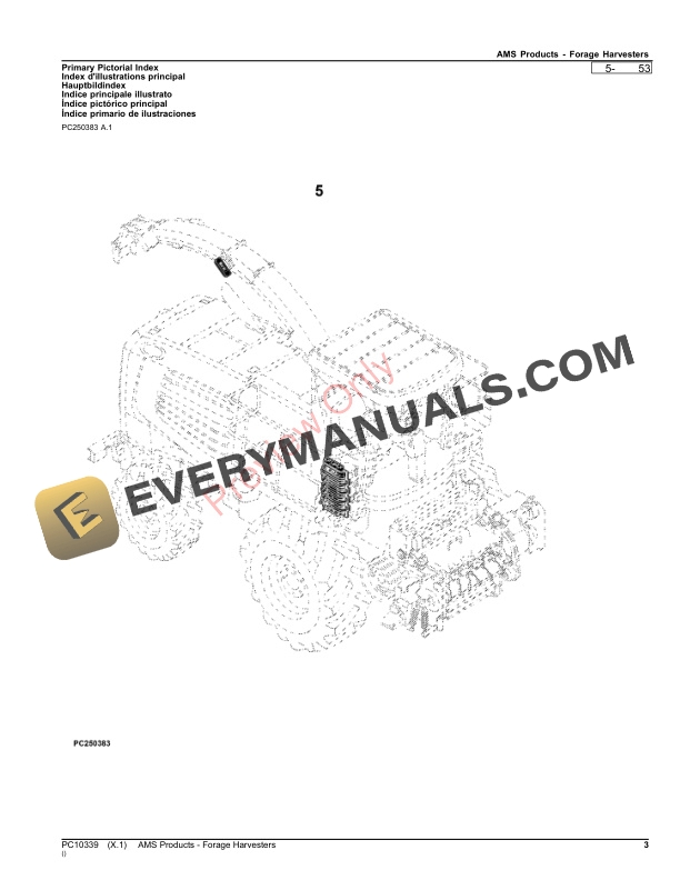 John Deere AMS Products Forage Harvesters Parts Catalog PC10339 22OCT23 3