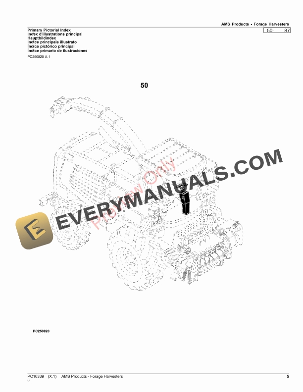 John Deere AMS Products Forage Harvesters Parts Catalog PC10339 22OCT23 5