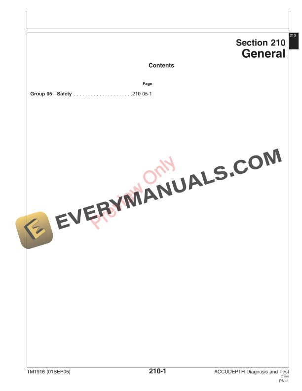 John Deere AccuDepth Control System Technical Manual TM1916 01SEP05 5