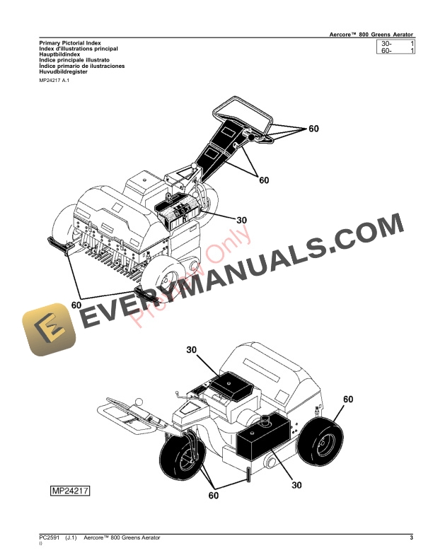 John Deere Aercore 800 Greens Aerator Parts Catalog PC2591 09OCT23-3