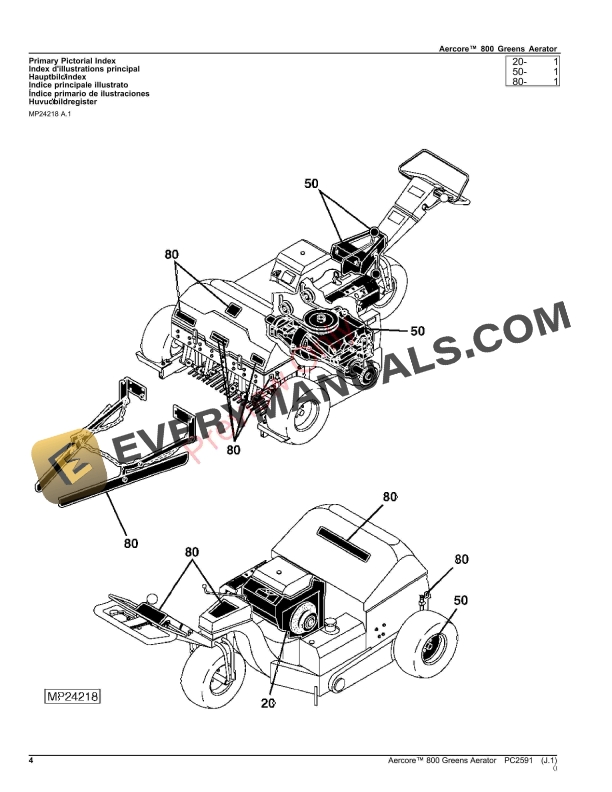 John Deere Aercore 800 Greens Aerator Parts Catalog PC2591 09OCT23-4